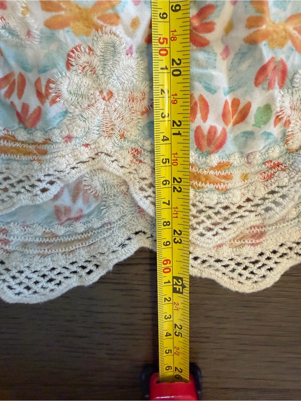 Democracy Floral Lace-Trim Peasant Blouse - Multi color Boho Flowy - Picture 9 of 9
